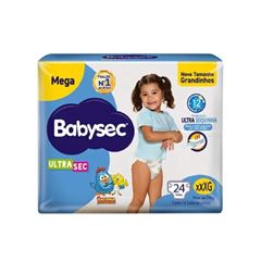 Fralda Softys Babysec Ultra Sec  Mega Tamanho XXXG - Contém 24 Unidades