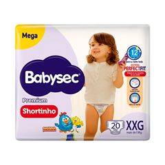 Fralda Softys Babysec Shortinho  Mega Tamanho XXG - Contém 20 Unidades Imp