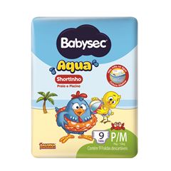 Fralda Softys Babysec Aqua Tamanho P/M - Contém 09 Unidades