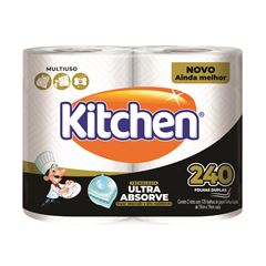 Papel Toalha Kitchen Jumbo - Contém 2 rolos com 120 folhas cada