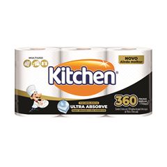 Papel Toalha Kitchen Jumbo - Contém 3 rolos com 120 folhas cada