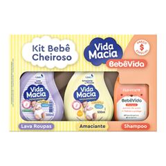 KIT LAVA ROUPAS + AMACIANTE+ SHAMPOO VIDA MACIA - 500/200ML