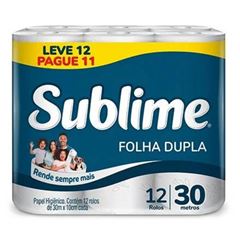 Papel Higiênico Softys Sublime Folha Dupla Neutro 30M - Leve 12 Pague 11