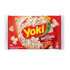 Popcorn para Micro-Ondas Yoki Sabor Natural com Sal, Contém 100 gramas.