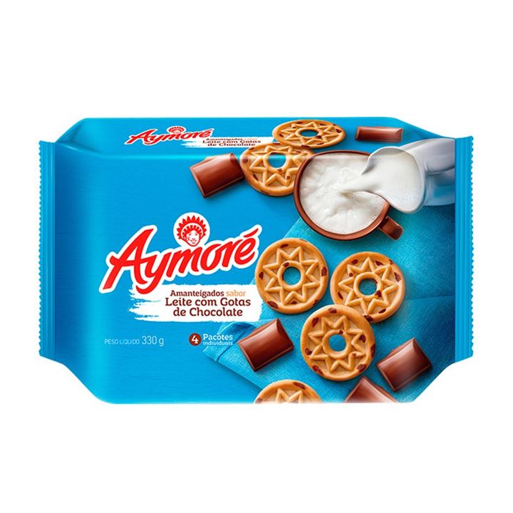 Biscoito Aymoré Amanteigado Leite com Gotas de Chocolate 