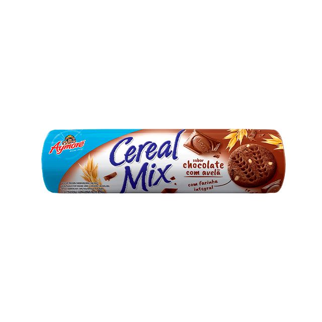 Biscoito Aymoré Integral Cereal Mix Chocolate e Avelã    
