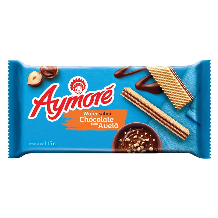 Biscoito Aymoré Wafer Chocolate com Avelã    
