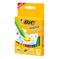 Giz de Cera Bic Evolution para Colorir - 12 Cores