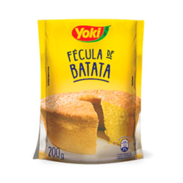 Fecula Yoki de Batata, Contém 200 gramas.