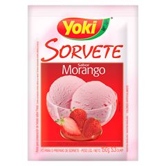 Pó para Sorvete Yoki Morango, Contém 150 gramas.
