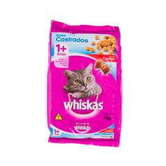 Ração Whiskas Seco Sabor Carne Gatos Castrados Adulto.1kg   