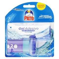 Desodorizador Sanitário Pato Gel Adesivo Aplicador + Refil Marine 2 discos, Contém 2 unidades. 