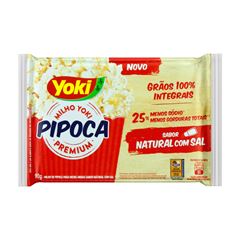 Popcorn para Micro-Ondas Yoki Sabor Natural com Sal  