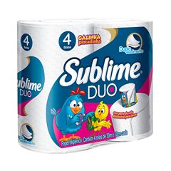 Papel Higiênico Softys Sublime Duo Folha Dupla 30M, Contém 4 rolos.