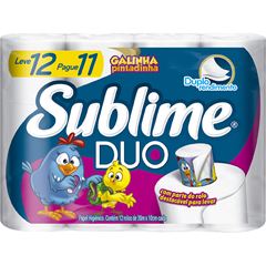 Papel Higiênico Softys Sublime Duo Folha Dupla Leve 12 pague 11.