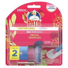 Desodorizador Sanitário Pato Gel Adesivo Aplicador + Refil Frutas Tropicais 2 Discos 