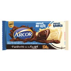 Chocolate Barra Arcor Tortuguita ao Leite + Branco 150g  
