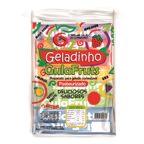Geladinho Gulozitos Gula Fruts Sortido, Contém 40 unidades.