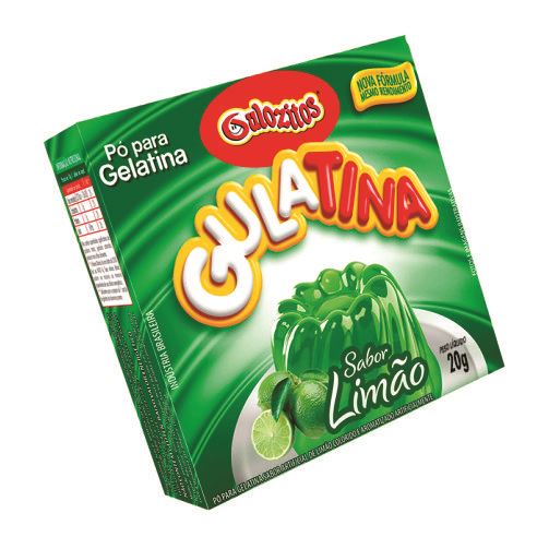 Pó para Gelatina Gulozitos Gulatina Limão, Contém 20 gramas.