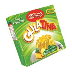 Pó para Gelatina Gulozitos Gulatina Abacaxi, Contém 20 gramas.