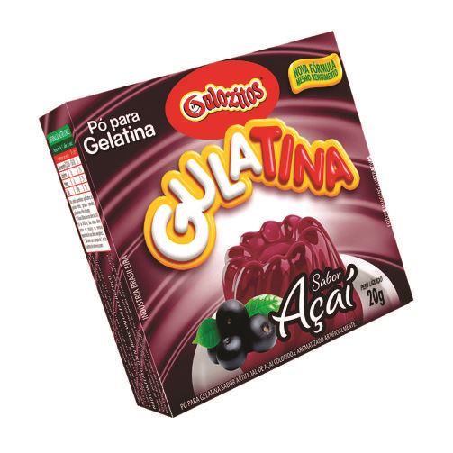 Pó para Gelatina Gulozitos Gulatina  Açaí, Contém 20 gramas.