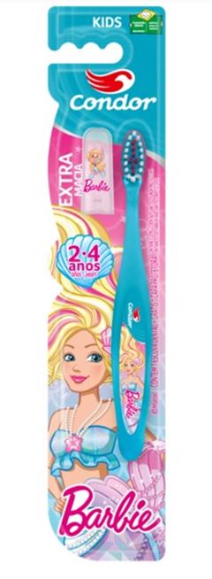Escova Condor Dental Kids Barbie Extra Macia 2 a 4 anos .REF 3167-3