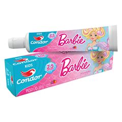 Gel Dental Condor 50g Kids Barbie Sabor Tutti Fruti 2 a 5 anos.REF 3512
