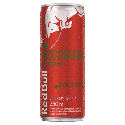 Red Bull Energy Drink Summer Melancia 250Ml,Contém 4 latas.
