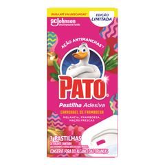 Detergente Sanitário Pato Pastilha Adesiva Carrossel de Framboesa, Contém 3 pastilhas.   