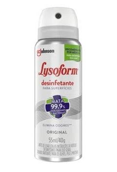 Desinfetante Lysoform Aerossol Original, Contém 55ml.