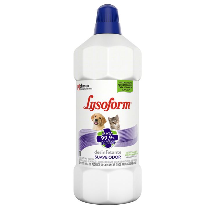 Desinfetante Lysoform Pets Suave Odor Líquido, Contém 1 litro.