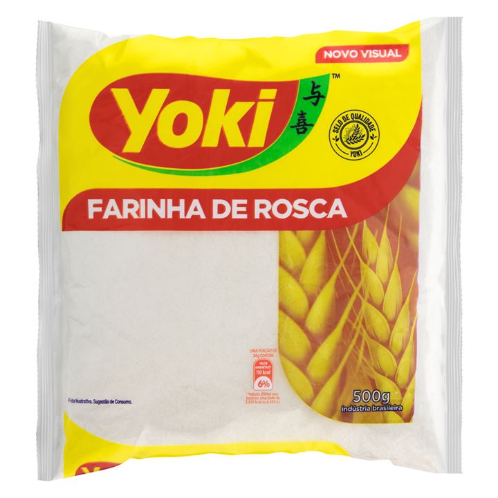 Farinha de Rosca Yoki, Contém 500 gramas.