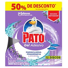 Desodorizador Sanitário Pato Gel Adesivo Refil Lavanda 2 Discos