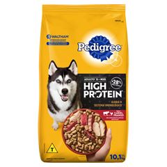Ração Pedigree High Protein Adulto, sabor Carne e Frango. Embalagem 10,1  Kg.