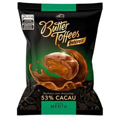 Arcor Butter Toffees Intense 53% Cacau. Sabor Chokko Menta. Embalagem 500g.