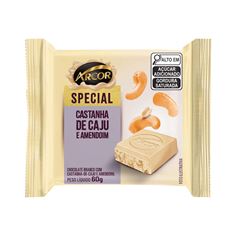 Chocolate Arcor Special Branco com Castanha de Caju e Amendoim Embalagem 60g