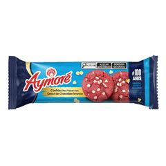 Cookies Aymoré sabor Red Velvet com Gotas de Chocolate Branco