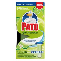 Desodorizador Sanitário Pato Gel Adesivo Citrus Refil com 6 Discos