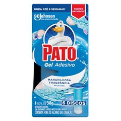 Desodorizador Sanitário Pato Gel Adesivo Marine Refil com 6 Discos