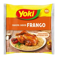 Farofa Yoki de Mandioca Suave sabor Frango Embalagem 200g