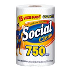 Papel Toalha Social Clean Multiuso Embalagem GG com 750 folhas