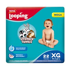 Fralda Softys Looney Tunes  Mega Tamanho XG