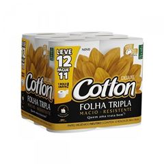 Papel Higiênico Softys Cotton Folha Tripla Neutro 30MContém 12 rolos Leve 12 Pague 11