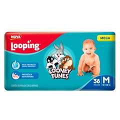 Fralda Softys Looney Tunes  Mega Tamanho M