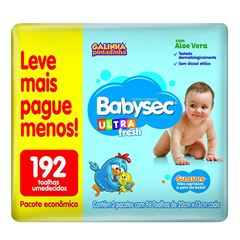 Toalha Umedecida Softys Babysec Ultra Fresh - Contém 192 Toalhas
